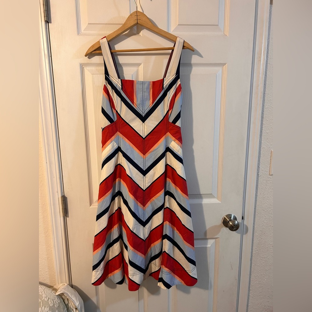Striped coral and Blue tank dress by Anthropologie